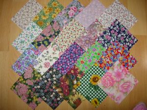 20 coupons  patchwork fleurs