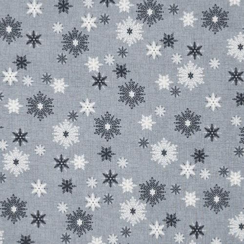 Tissu patchwork Makower Noël - Flocons marine et crème Scandi III