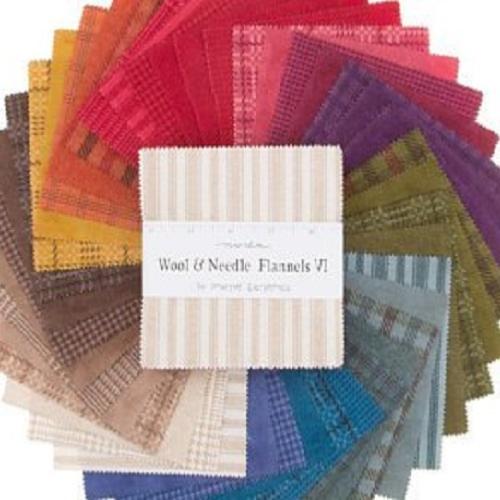 Charm Pack lot de 42 coupons Flanelle Moda Wool & Needle VI