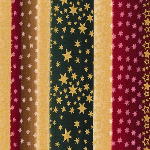 Fat de Tissu patchwork Stof - Collection Noël - Bandes et dorures