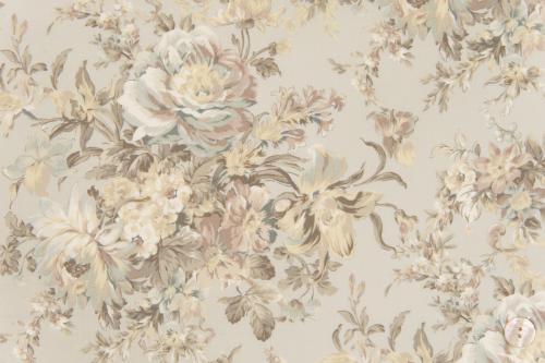 Tissu patchwork Quilt Gate - Collection Gentle Flowers - Larges Bouquets meringue