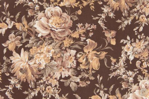 Tissu patchwork Quilt Gate - Gentle Flowers - Larges Bouquets Cacao - PROMO