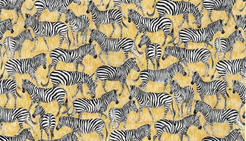 Tissu patchwork Makower - Zèbres - Collection Safari