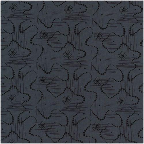 Tissu patchwork Stof Gris Foncé et imprimés noir - Kyoto