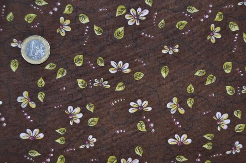 Tissu patchwork Marron la vie est belle - Marie Suarez et Kristel Salgarollo