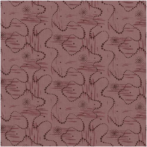 Tissu patchwork japonais - Kyoto - Vieux Rose imprimé bordeaux