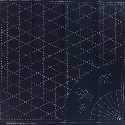 Coupon de Tissu Japonais Sashiko  -  Pavage Trihexagonal 31x31cm