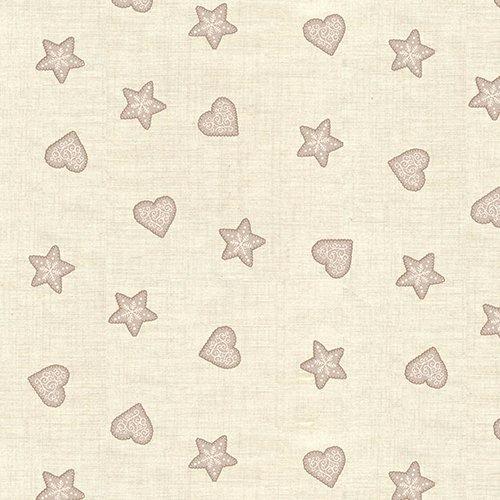 Tissu patchwork Makower -Coeurs et étoiles - Collection Scandi