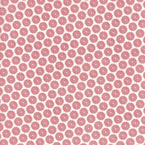  Tissu  Moda Red Project - Tissu Patchwork blanc Rosaces rouges - SOLDES