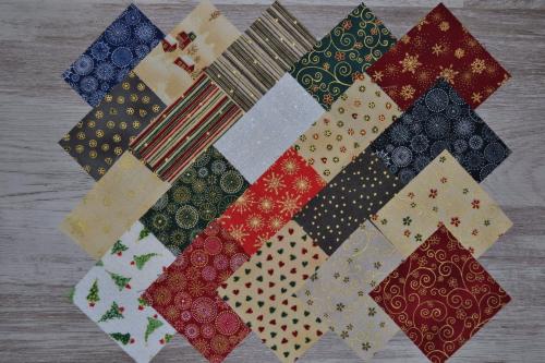 Lot de 20 Coupons de Tissus Patchwork Noël