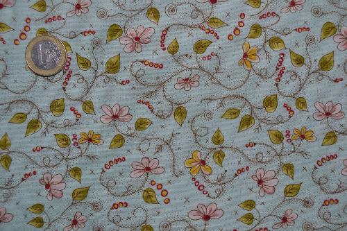 Tissu patchwork Turquoise la vie est belle - Marie Suarez et Kristel Salgarollo