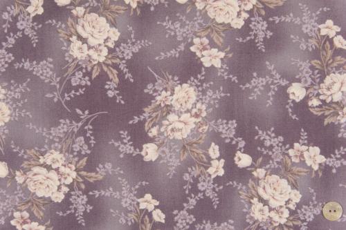 Tissu patchwork Quilt Gate - Collection Gentle Flowers - Bouquets Améthyste