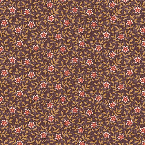 Tissu de Reproduction - Petites Fleurs Rouilles