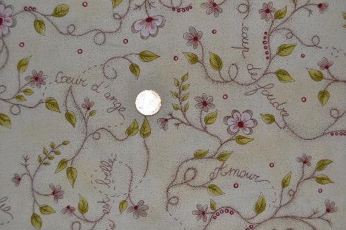 Tissu patchwork la vie est belle crème - Marie Suarez et Kristel Salgarollo