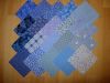 lot de 20 coupons de tissus patchwork bleus