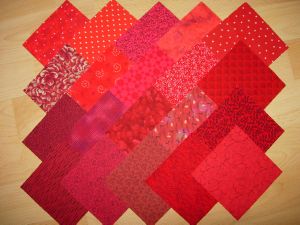 lot de 20 coupons de tissus  patchwork rouges