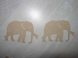 2 supports en bois éléphant petit modèle
