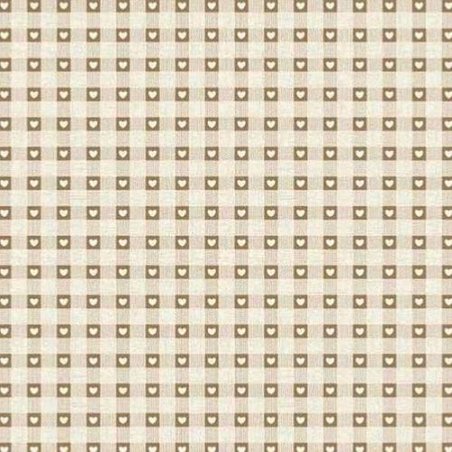 Tissu patchwork Makower - Carreaux et Coeurs écrus - Scandi