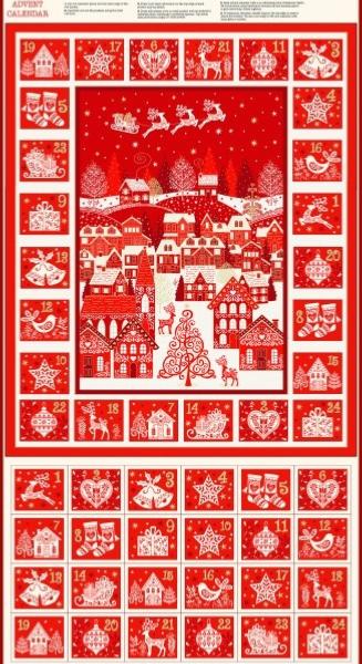 Tissu patchwork Makower - Collection Noël - Calendrier le l'Avent