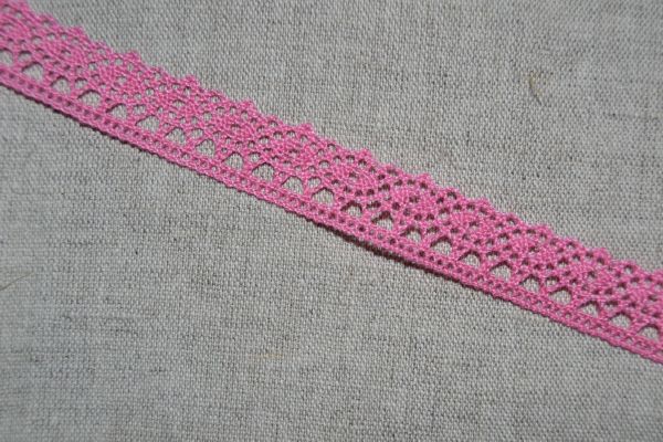 dentelle coton coloris rose au metre