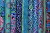 Lot de 10 coupons Patchwork Kaffe Fassett  bleus - 24x55cm