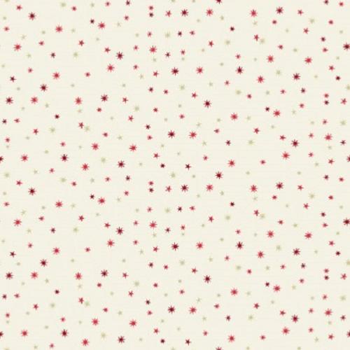 Tissu patchwork Makower - Petites étoiles Rouges et Or - Scandi
