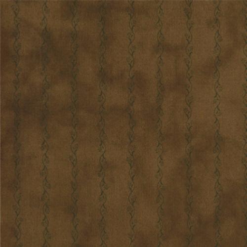 Tissu Moda Imprimé petites lianes fleuries sur fond chocolat