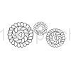  stencil 3  motifs rosaces pour centre de bloc