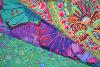  Lot de 3 coupons Patchwork Kaffe Fassett vert émeraude et violet