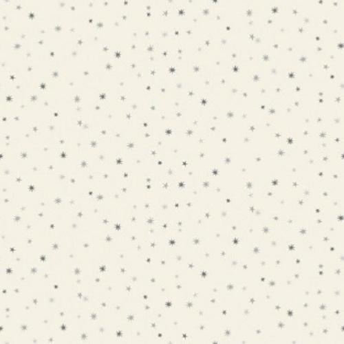 Tissu patchwork Makower - Petites étoiles Gris et Argent - Scandi