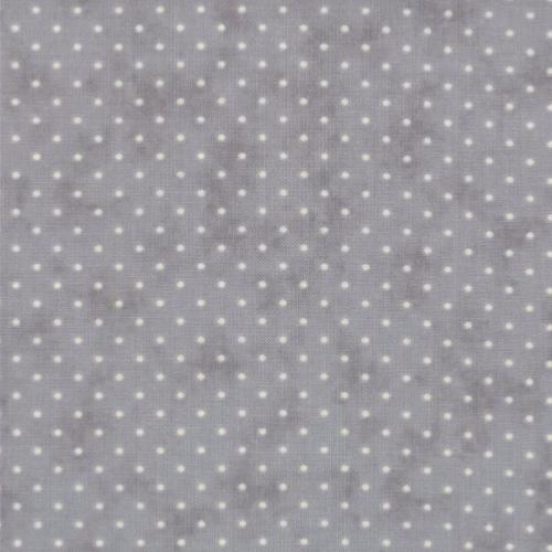 Tissu patchwork MODA petits pois blancs sur fond gris souris