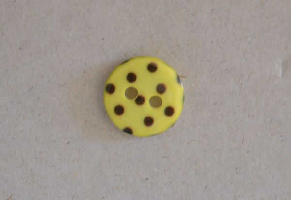 Bouton pistache à pois chocolat