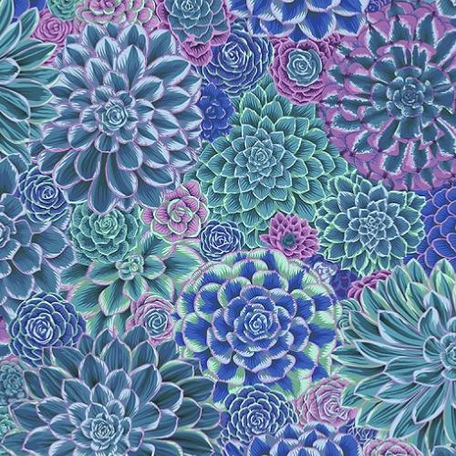 Tissu Kaffe Fassett - House Leeks - PJ113 Blue