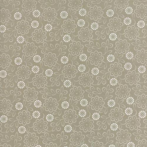  Fat de Tissu  Moda Red Project - Tissu Patchwork écru fleurs blanches - SOLDES