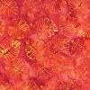  Tissu Patchwork Batik orange - Feuilles