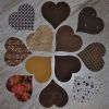 lot de 12 coeurs à appliquer tissu patchwork coloris marron noisette