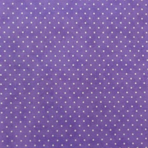 Tissu patchwork MODA petits pois blanc sur fond lilas