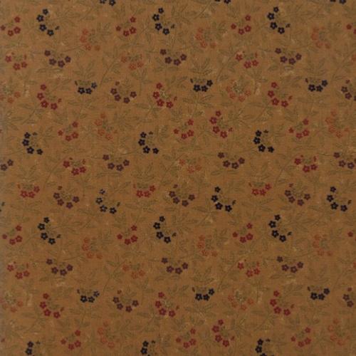 Tissu Moda Kensas Troubles Toutes Petites fleurs sur fond caramel - On Meadowlark Pond