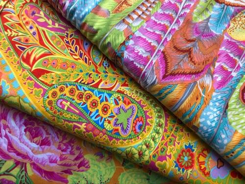 Tissu Kaffe Fassett  Yellow– Lot de 3 coupons Patchwork Jaune