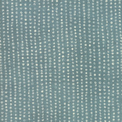  Tissu Moda Origami - Petits ronds crème sur fond turquoise