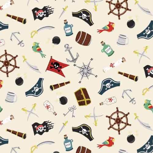 Tissu Patchwork Makower accessoires de pirates