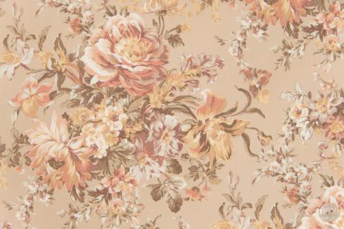 Tissu patchwork Quilt Gate - Collection Gentle Flowers - Larges Bouquets Beige