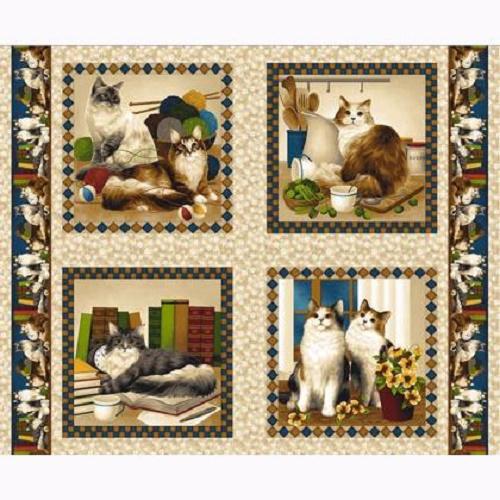 panneau de tissu coussins chats