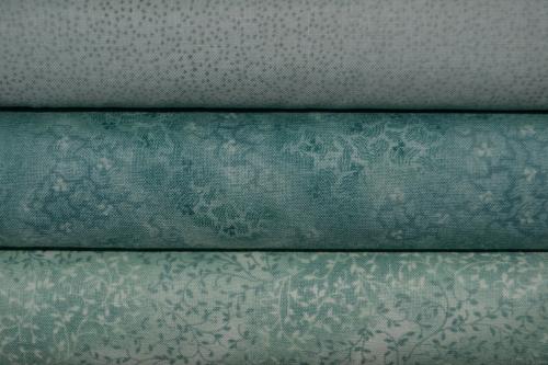 Lot de 3 coupons Patchwork vert d'eau - Stof Twist- 24x55cm