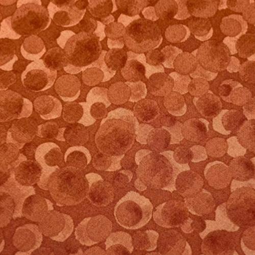 Tissu patchwork orange rouille métallisé - bulles tons sur tons