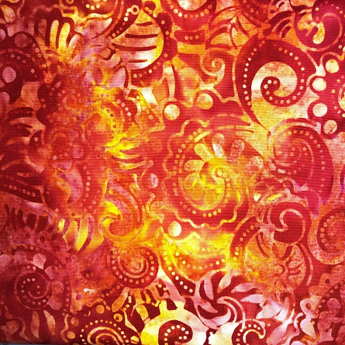  Tissu Patchwork Batik coloris feu