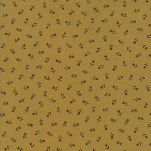 Tissu Moda Flower Garden Gatherings - Petites Fleurs fond Moutarde