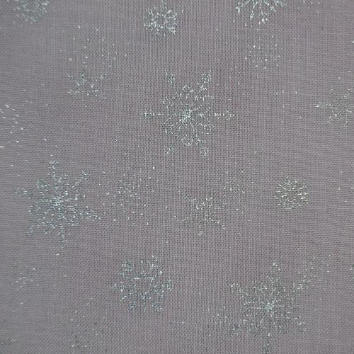Tissu patchwork Noël - Flocons argentées fond rose - Amazing Stars