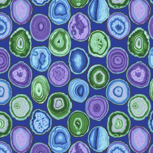 Tissu Kaffe Fassett - Geodes - PJ099 Blue