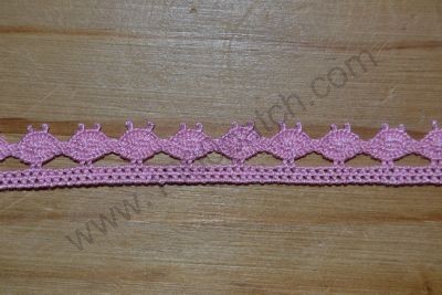 dentelle coton coloris rose au metre